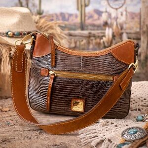 Dooney & Bourke Small Lizard Embossed Leather Hobo & Shoulder Bag NWT